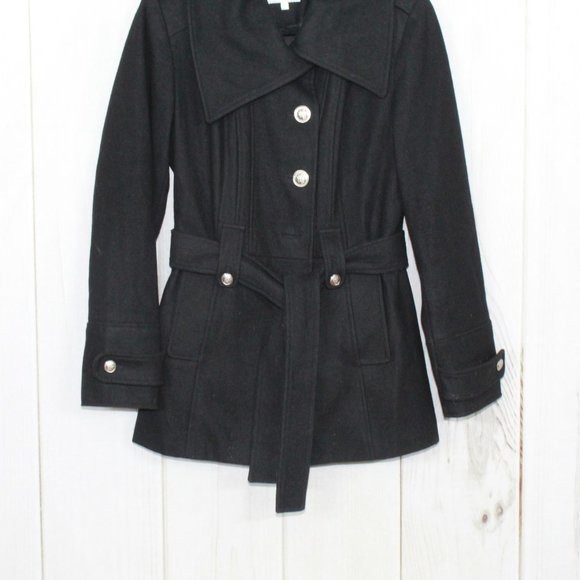 LAUNDRY by Shelli Segal Belted Peacoat Jacket Sz M - Picture 3 of 12